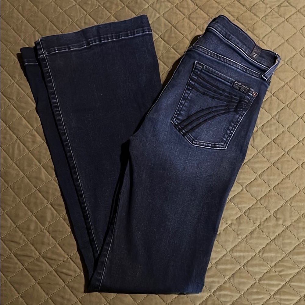 7 For All Mankind Blue Straight Leg Jeans